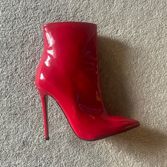 Identità Red Leather Booties - Picture 3 of 4